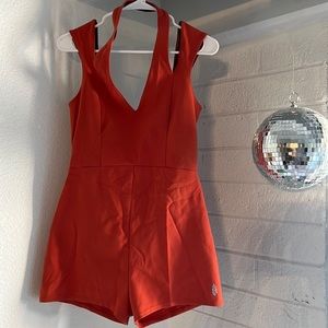 Free People Movement Red Strappy short Onesie Romper M/L
